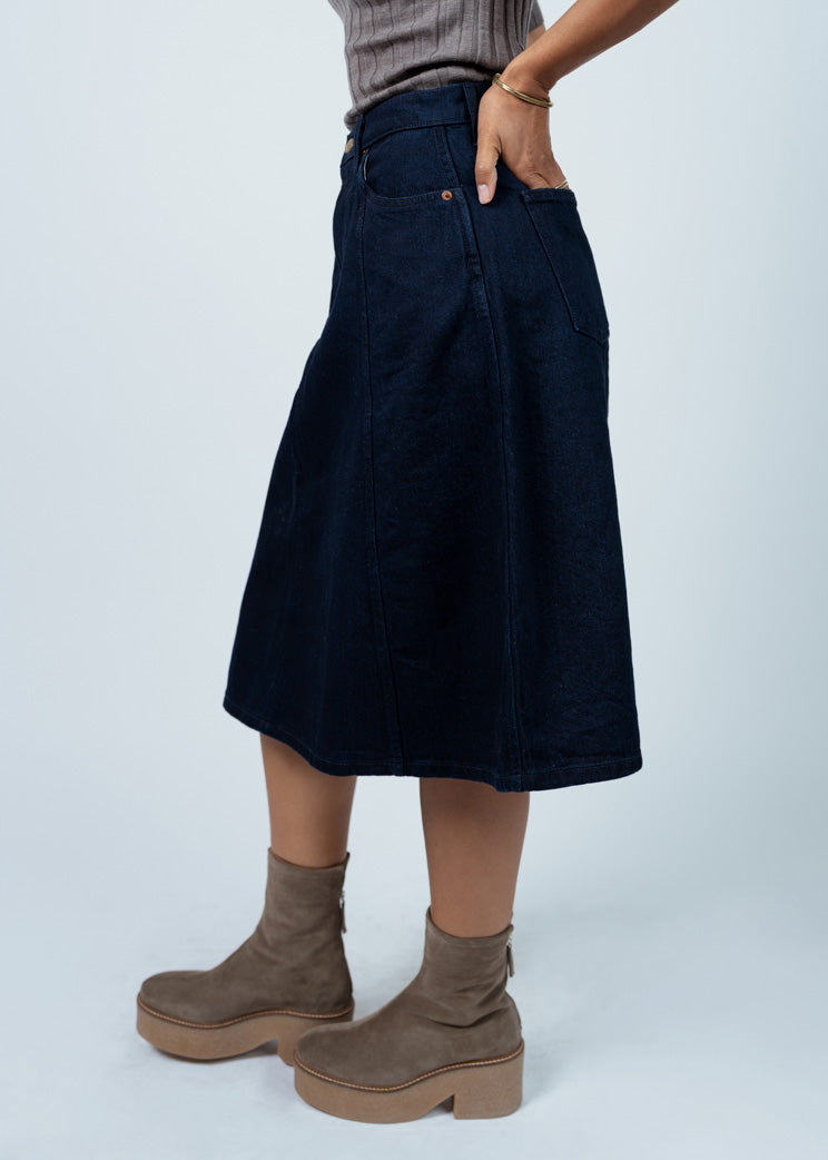 B Sides Indigo Rinse Simone Skirt