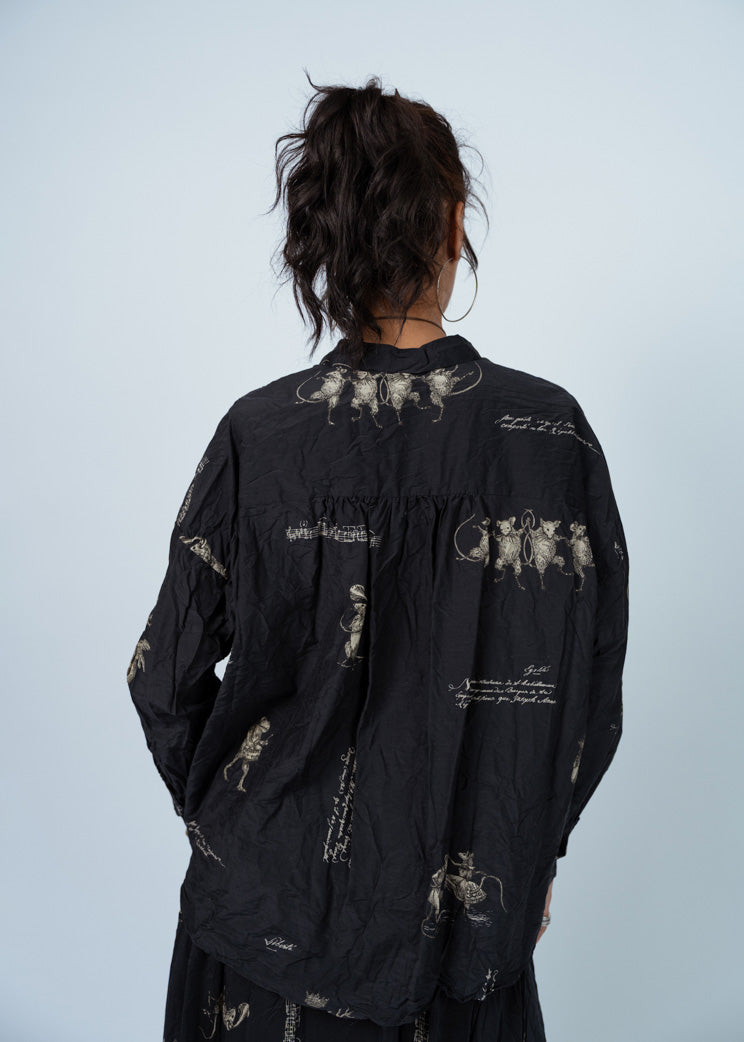 Pas De Calais Black Animal Concert Blouse