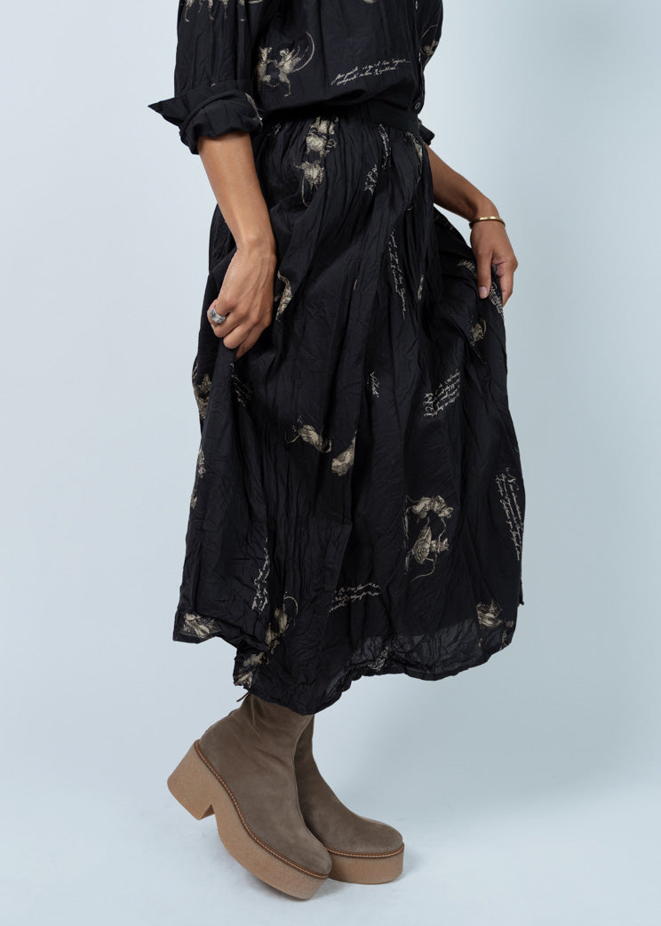 Pas De Calais Black Animal Concert Skirt