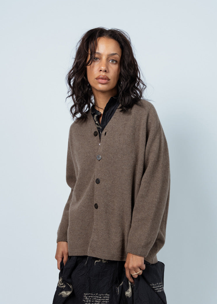 Pas De Calais Brown Fine Wool Cardigan