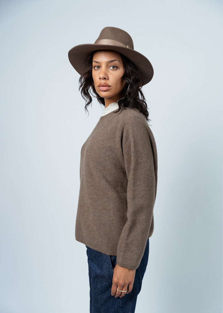 Pas De Calais Brown Fine Wool Crewneck Pullover