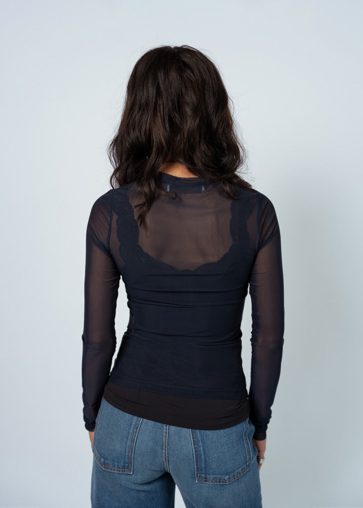Tela Dark Blue Tulle Top