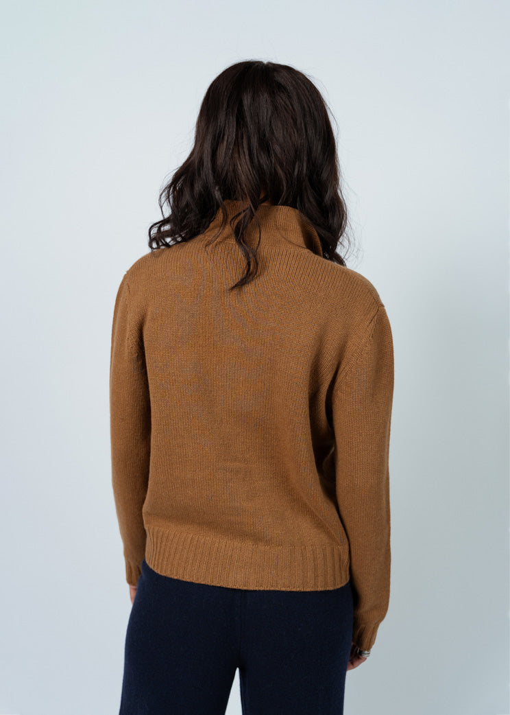 MJ Watson Tobacco Button Front Collar Cardigan