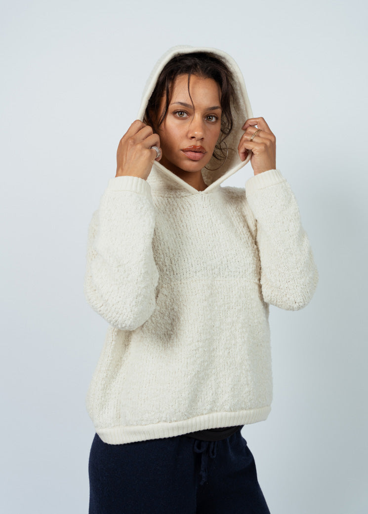 MJ Watson Natural Chunky Alpaca Wool Hoodie