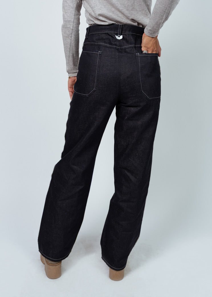 Antipast Indigo Cotton Linen Woven Trouser