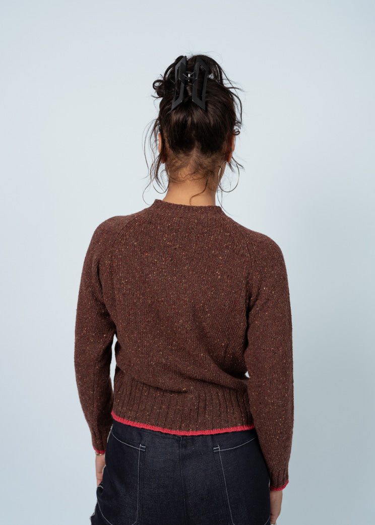 MJ Watson Henna/Pink Round Neck Pullover