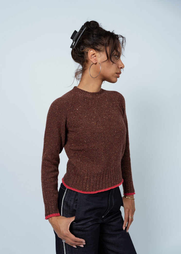 MJ Watson Henna/Pink Round Neck Pullover