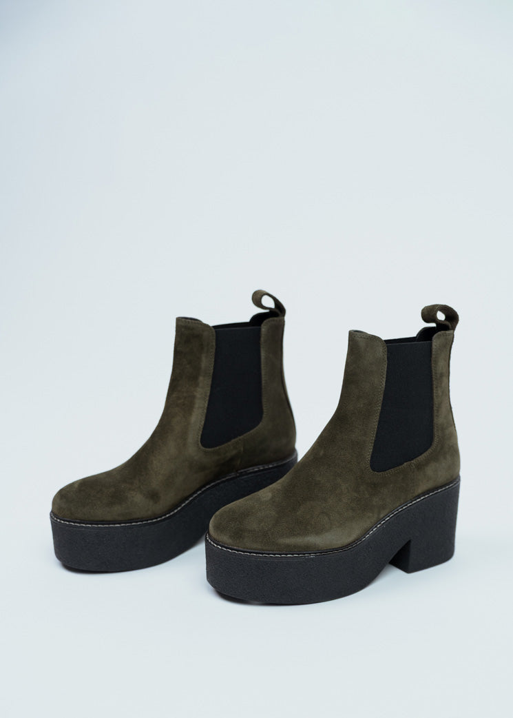 Anne Blum Khaki Suede Dolly Boot