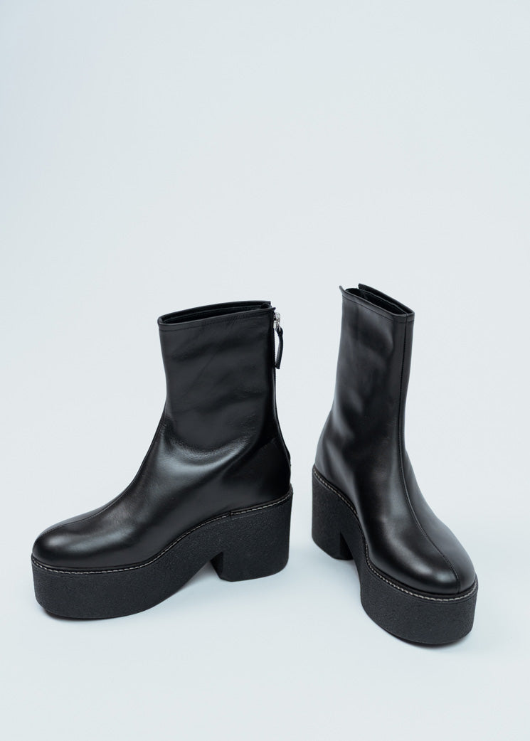Anne Blum Black Leather Domino Boot