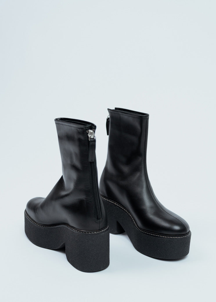 Anne Blum Black Leather Domino Boot