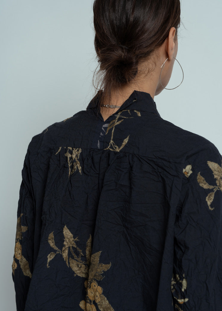 Pas de Calais Navy Japonism Flower Print Blouse – Baby & Company