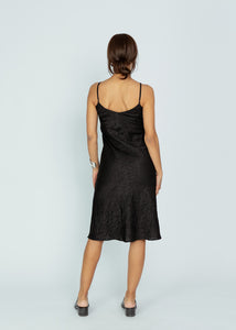 Brazeau Tricot Black Wrinkle Slip Dress