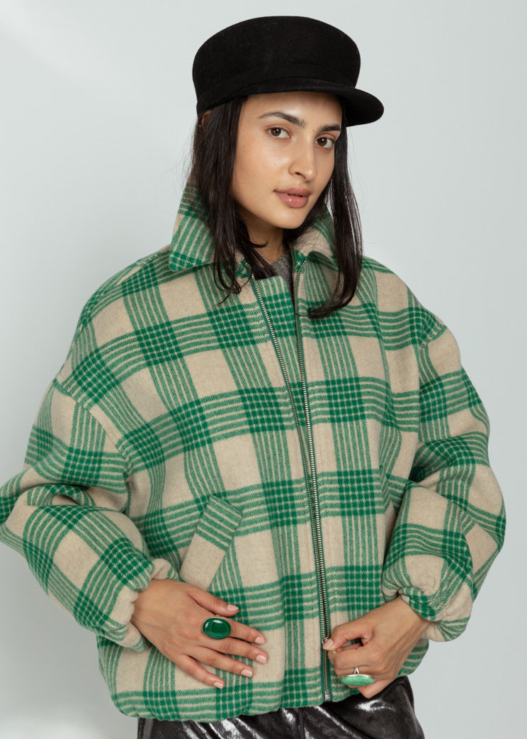 No. 6 Plaid Wicke Bomber Jacket