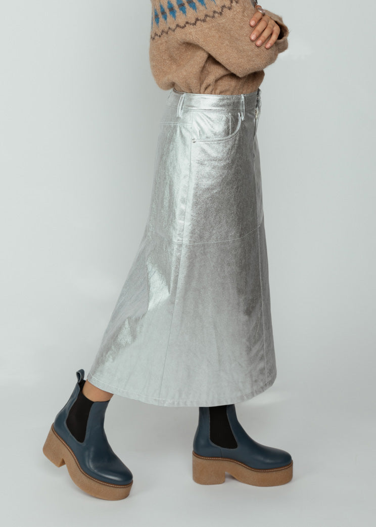 No. 6 Stripe Silver Aimee Skirt