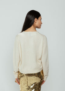 Allude Sequin Cashmere Crew Sweater