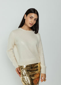 Allude Sequin Cashmere Crew Sweater