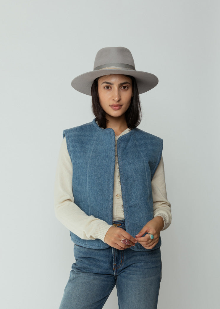 B Sides Denim Sherpa Reversible Vest