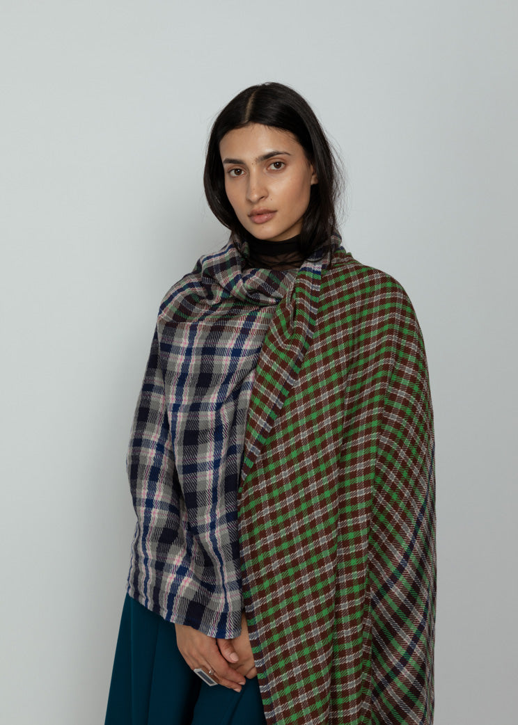 Epice Royal Check Wool Shawl