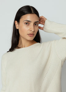 Eolas Cream Brina Bow Sweater