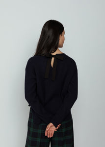 Eolas Navy Brina Bow Sweater