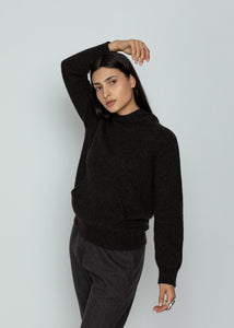 Evam Eva Charcoal Seamless Cashmere Hoody