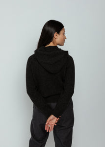 Evam Eva Charcoal Seamless Cashmere Hoody