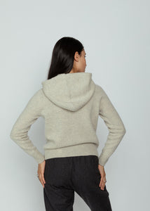 Evam Eva Light Gray Seamless Cashmere Hoody