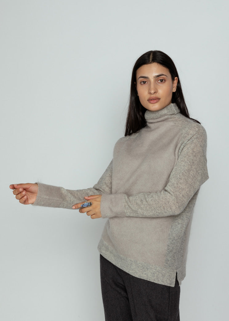 Antipast Light Grey Mohair Pullover Sweater