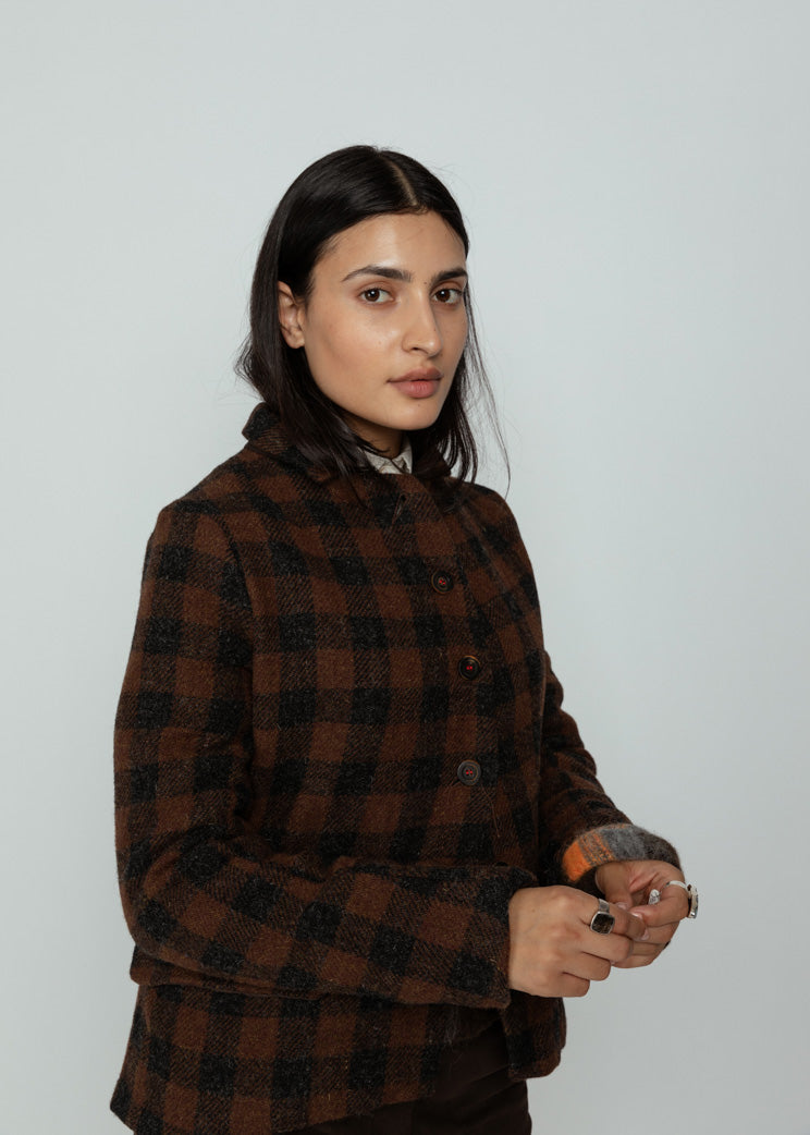 Hannoh Brown Check Vitalba Jacket