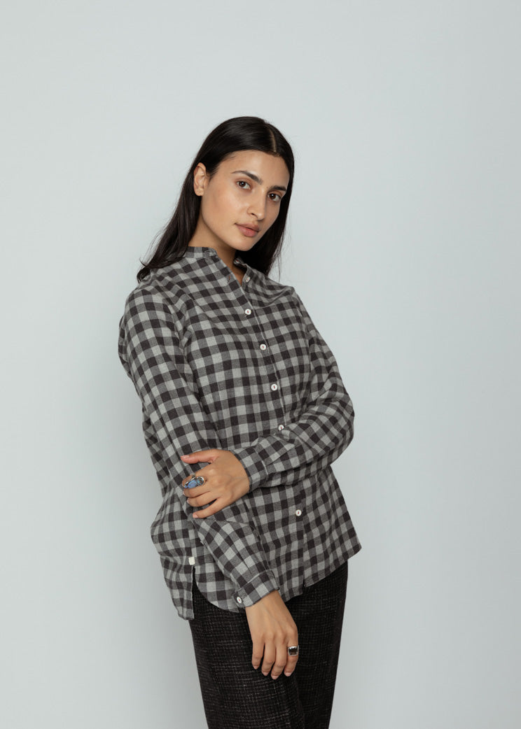 Hannoh Grey Check Cosma Shirt