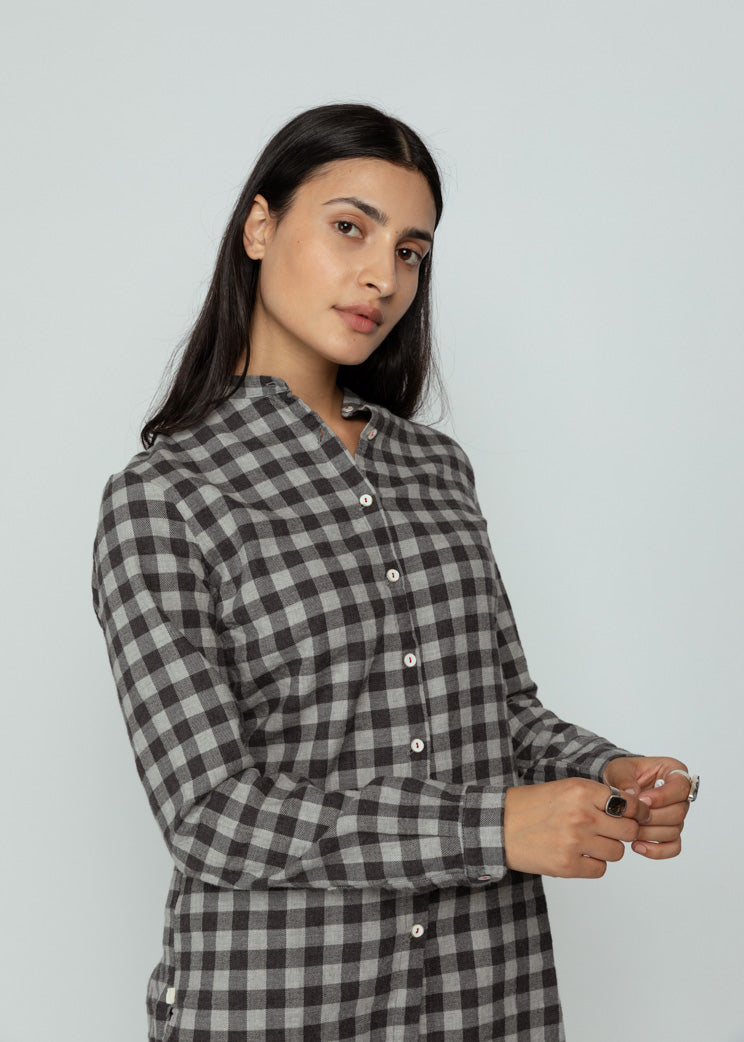 Hannoh Grey Check Cosma Shirt