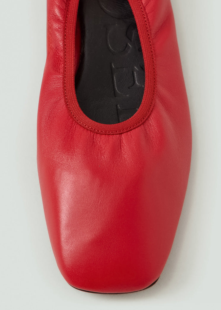 Closed Rose Red Ballerina Flat