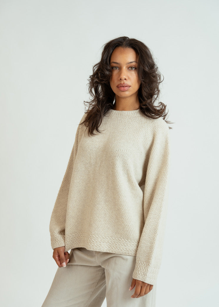 Pas de Calais Natural Cashmere Crewneck Pullover