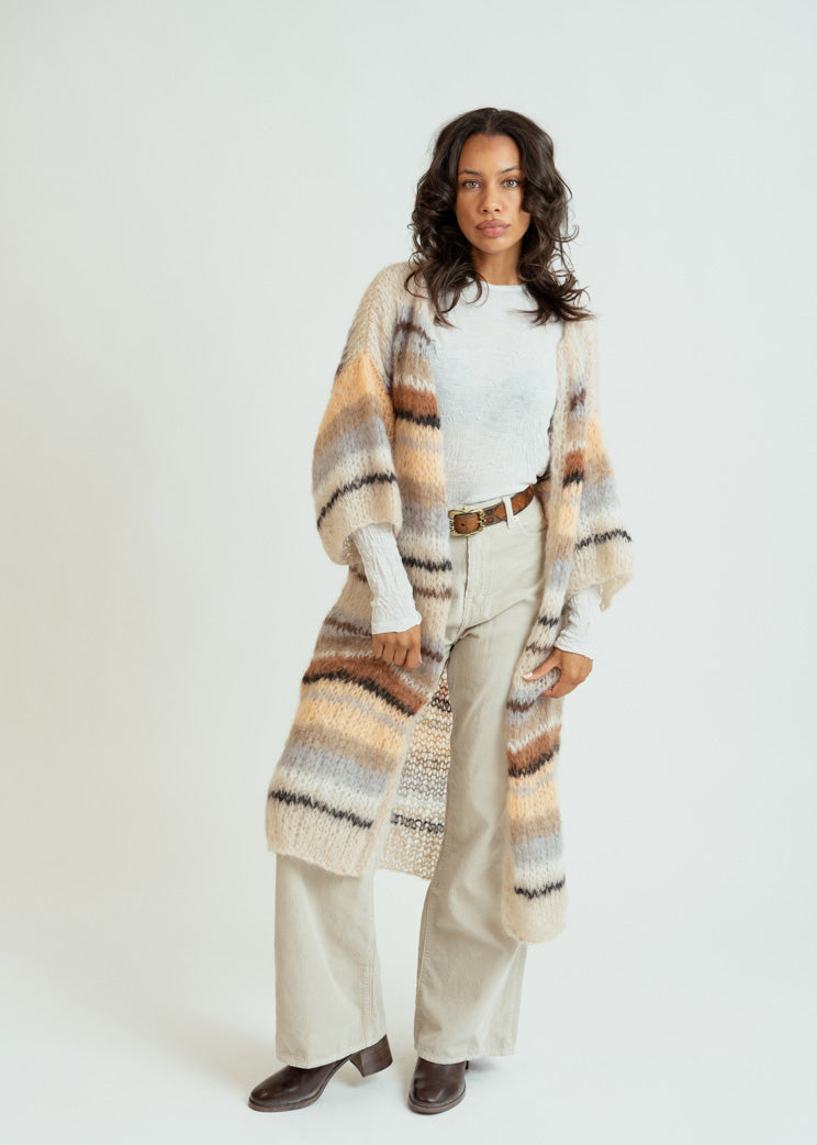 Maiami Stripe Mohair Light Coat