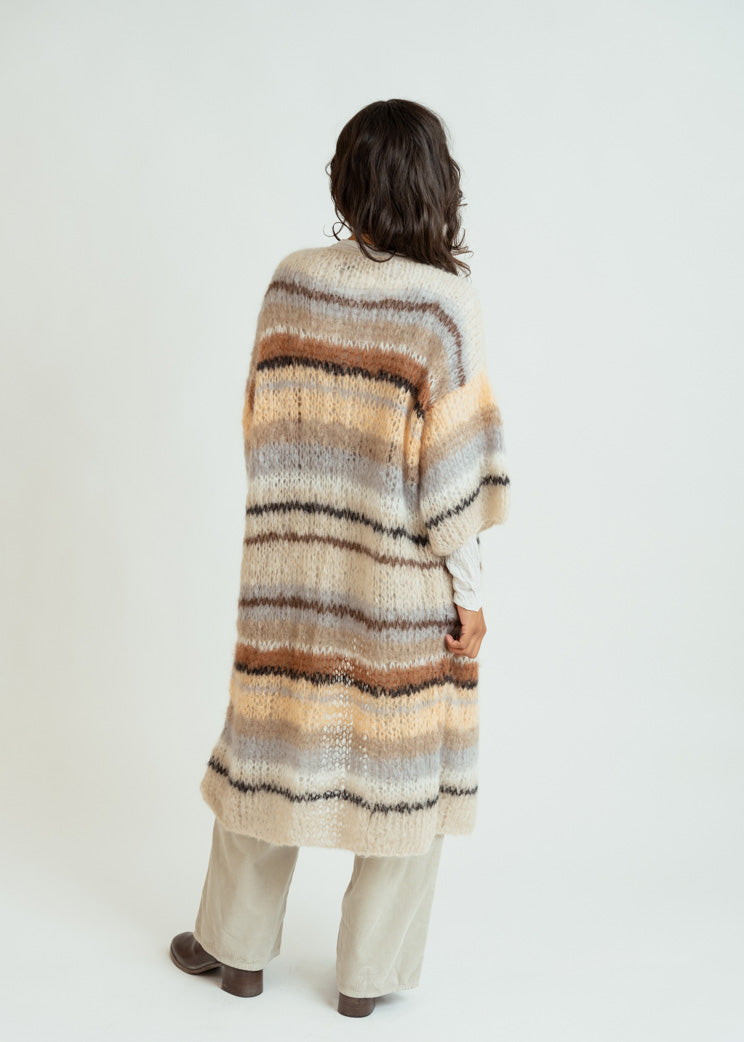 Maiami Stripe Mohair Light Coat