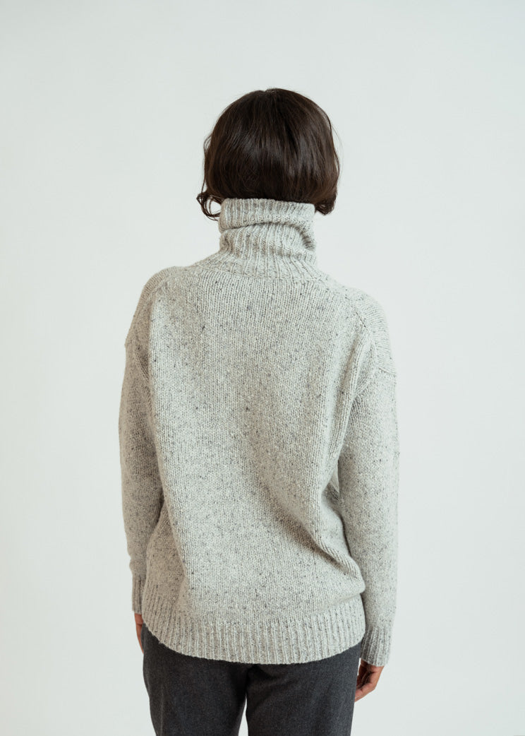 MJ Watson Grey Cashmere Turtleneck Sweater