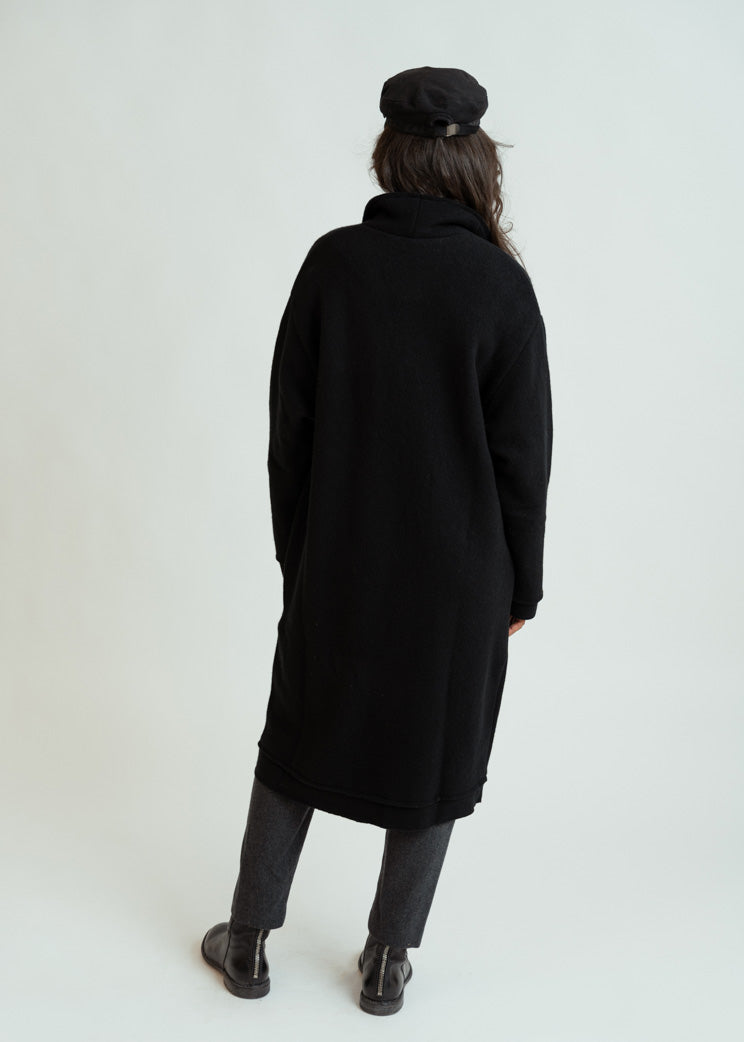 MJ Watson Black Long Wool Coat