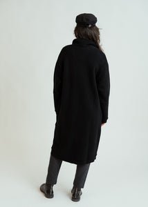 MJ Watson Black Long Wool Coat