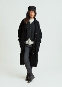 MJ Watson Black Long Wool Coat