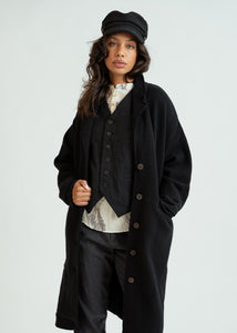 MJ Watson Black Long Wool Coat