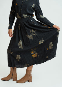 Pas de Calais Black Secret Forest Print Skirt