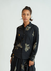 Pas de Calais Black Secret Forest Print Blouse