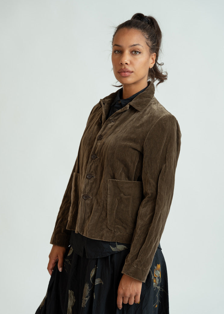 Pas de Calais Khaki Velvet Jacket