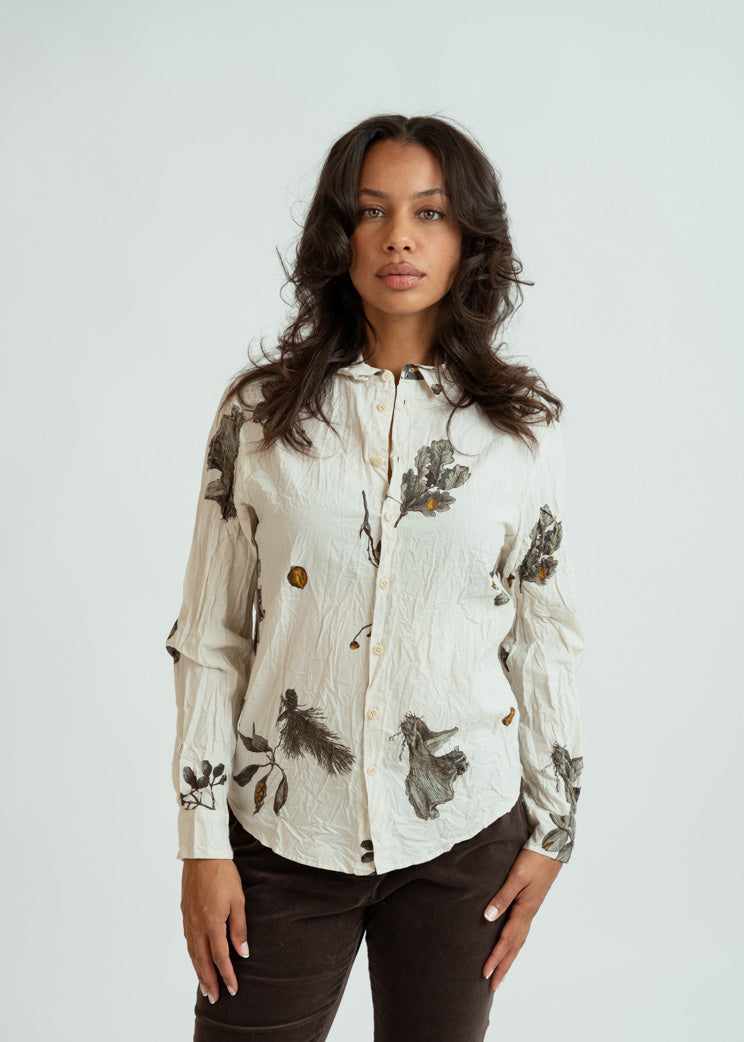 Pas de Calais Ivory Secret Forest Print Blouse