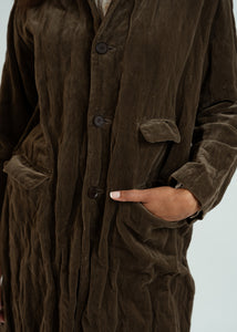 Pas de Calais Khaki Velvet Coat