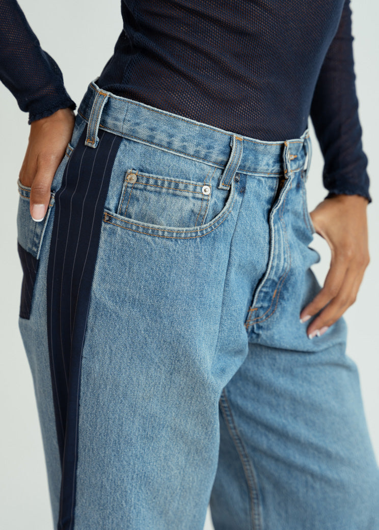 Rentrayage Pinstripe Panel Jeans