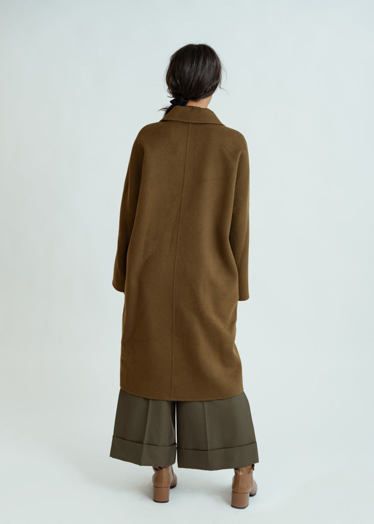 Odeeh Dark Moss Wool Cashmere Long Coat