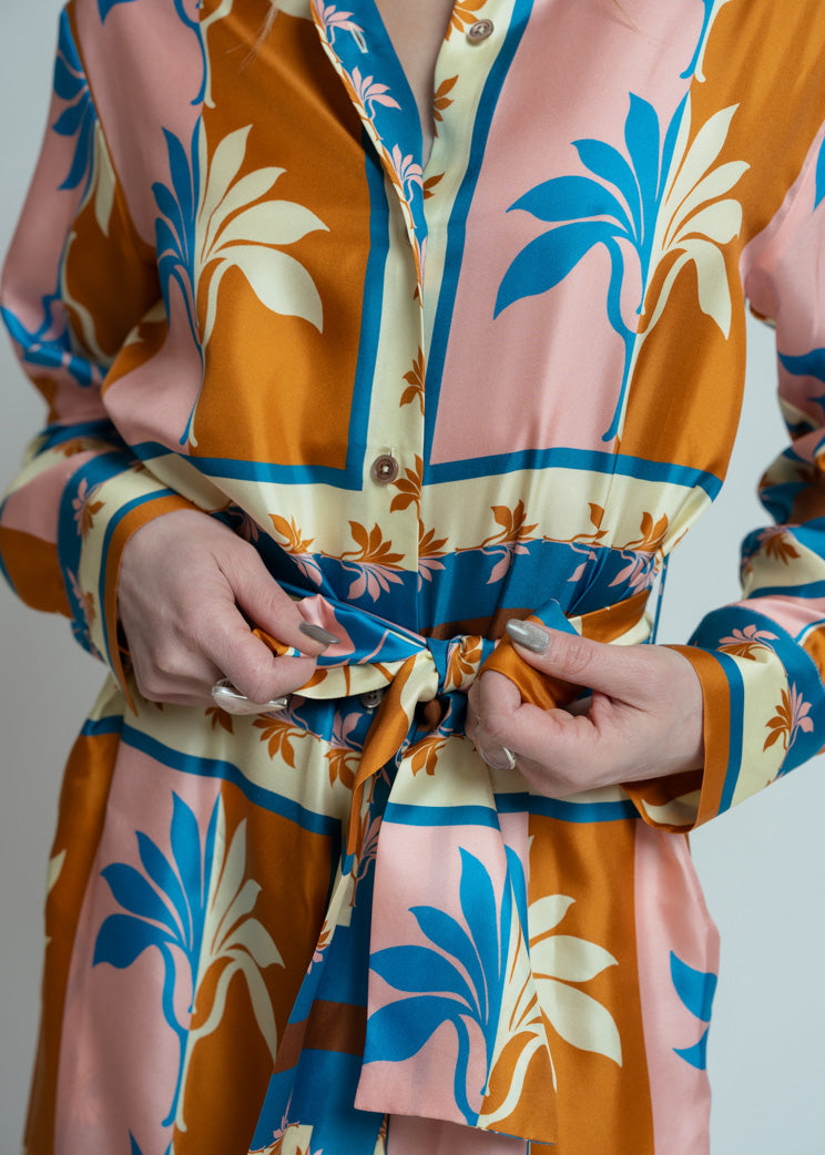 palm shirt dress Women's Palm Cotton-Rayon Shirtdress in Blue size 10-Medium