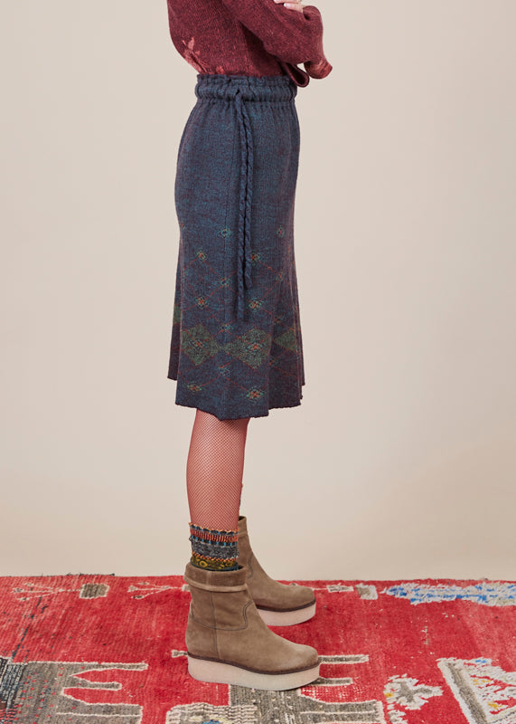 Knit Argyle Skirt