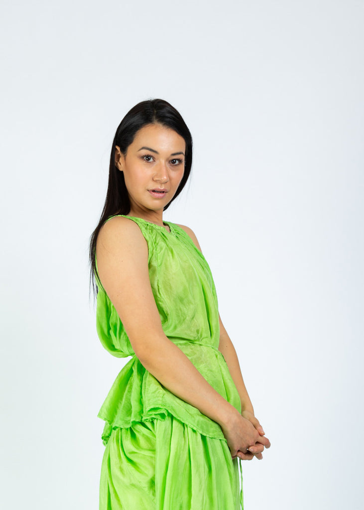 Manuelle Guibal Green Silk Top